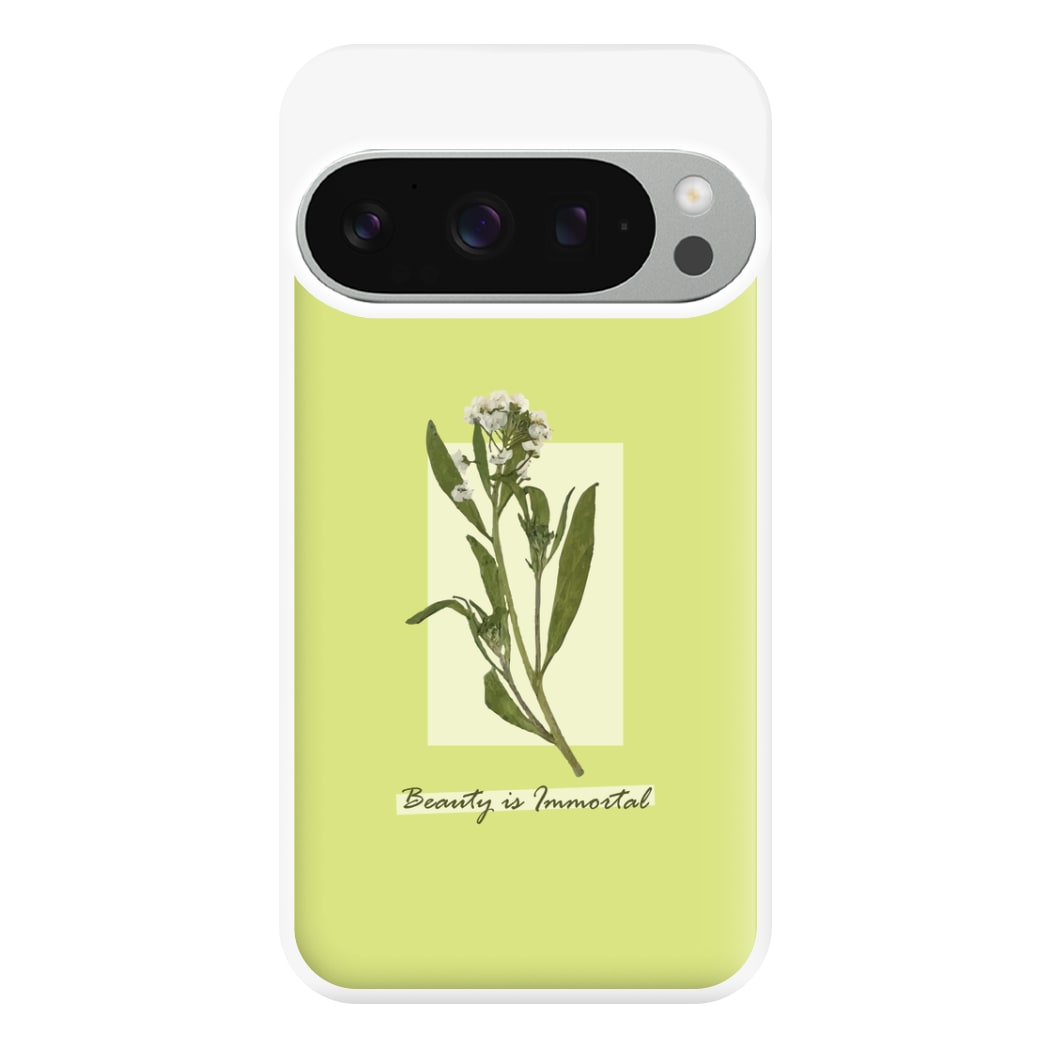 Beauty Is Immortal Press Flower Phone Case for Google Pixel 9 Pro XL