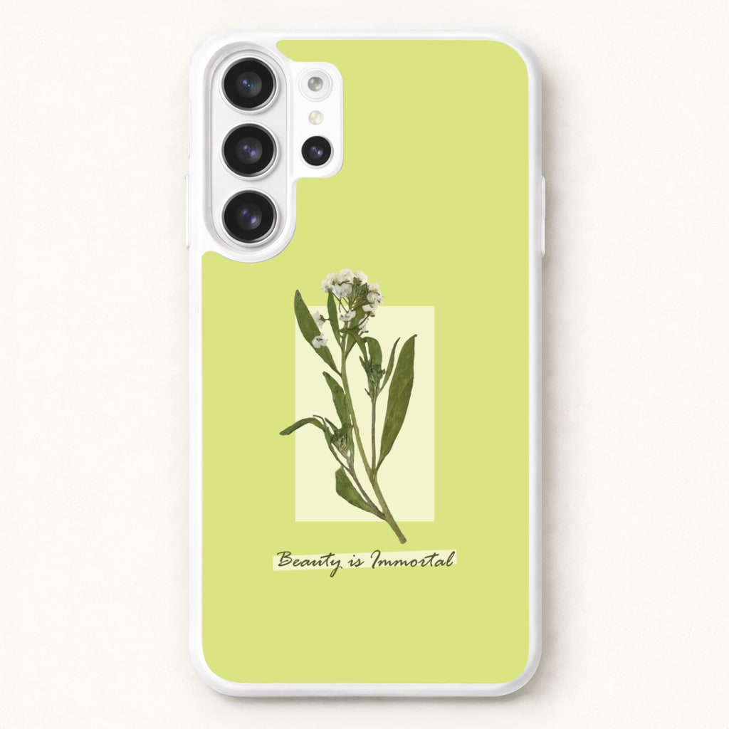 Beauty Is Immortal Press Flower Phone Case for Galaxy S26 Ultra