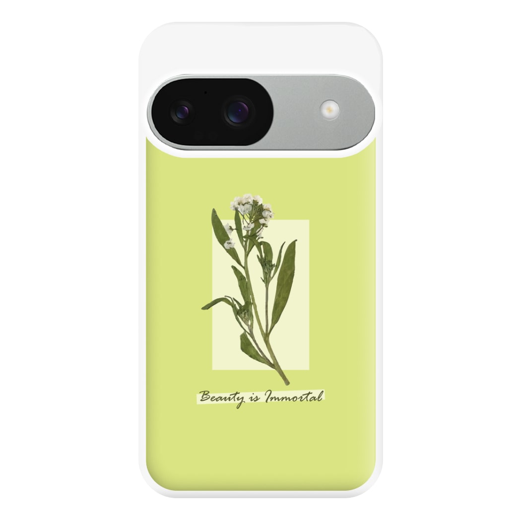 Beauty Is Immortal Press Flower Phone Case for Google Pixel 9 / 9 Pro