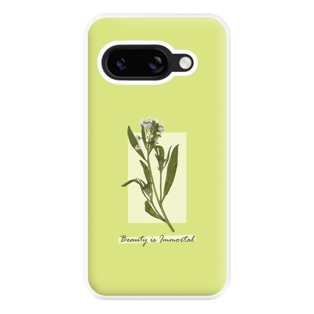 Beauty Is Immortal Press Flower Phone Case for Google Pixel 8a