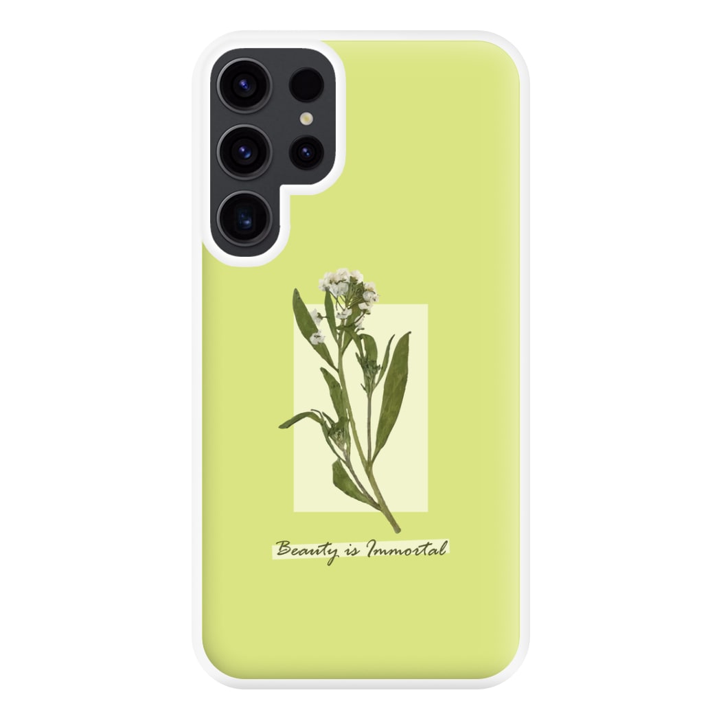 Beauty Is Immortal Press Flower Phone Case for Galaxy S23 Ultra