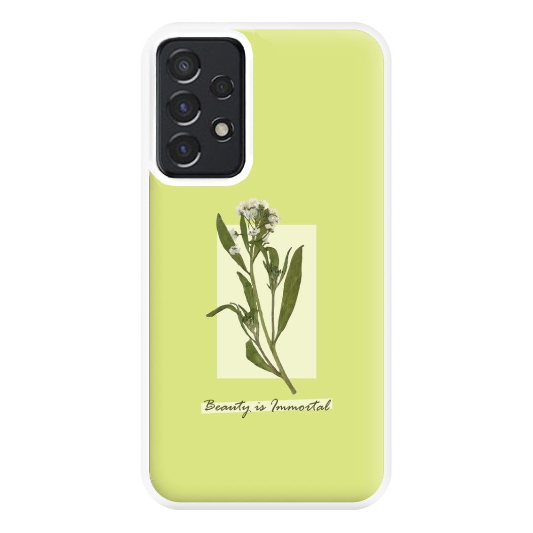 Beauty Is Immortal Press Flower Phone Case for Galaxy A52 / A52s