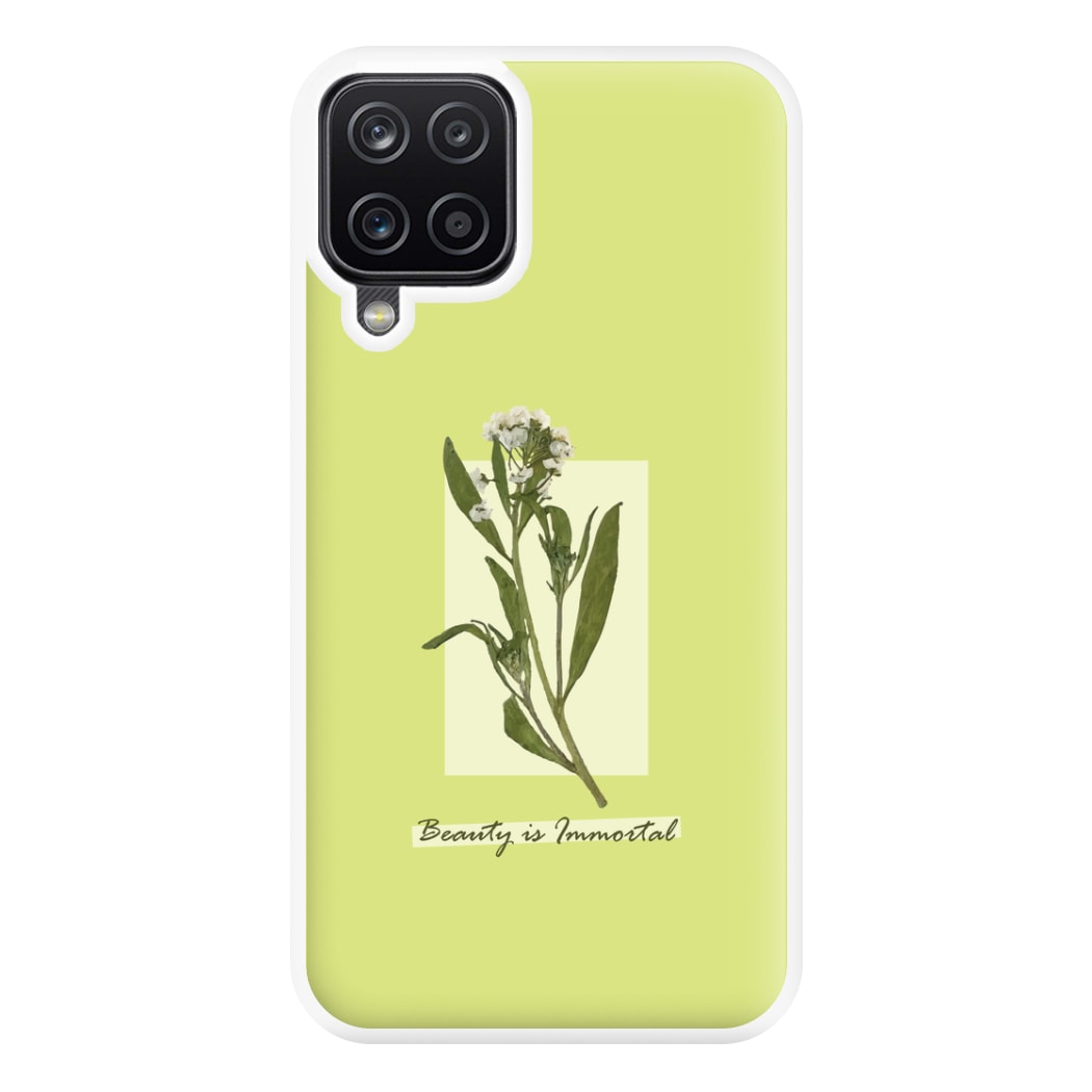 Beauty Is Immortal Press Flower Phone Case for Galaxy A12