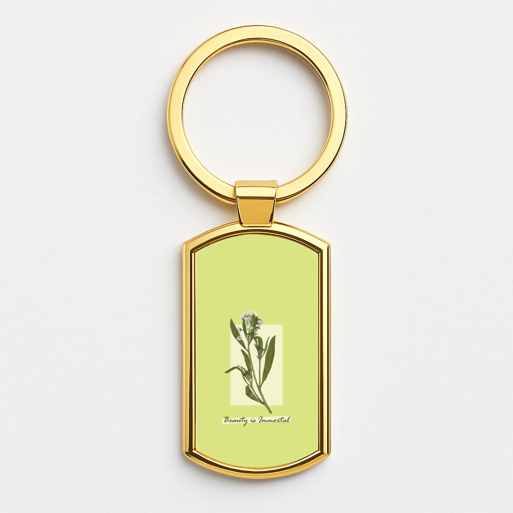 Beauty Is Immortal Press Flower Gold Keyring