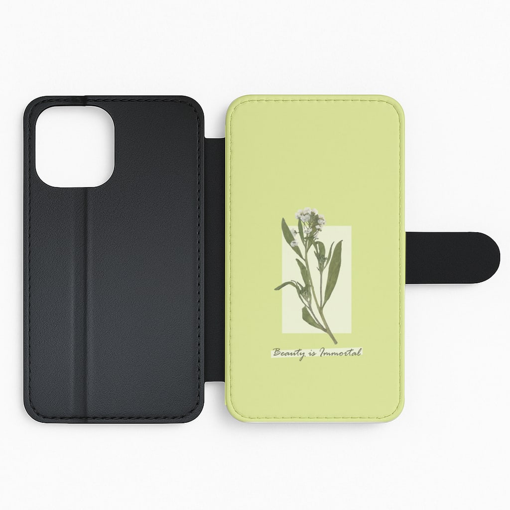 Beauty Is Immortal Press Flower Flip Phone Case