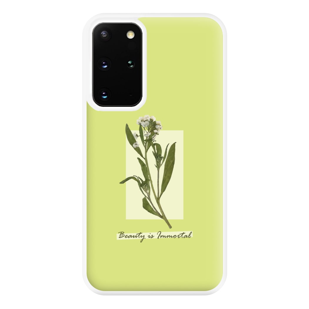 Beauty Is Immortal Press Flower Phone Case for Galaxy S20 Plus