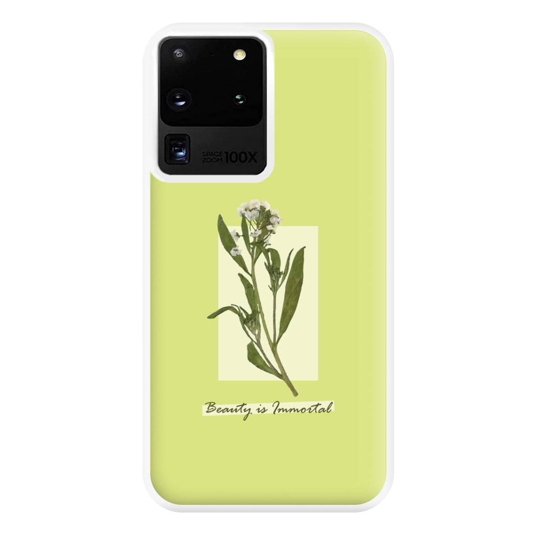Beauty Is Immortal Press Flower Phone Case for Galaxy S20 Ultra
