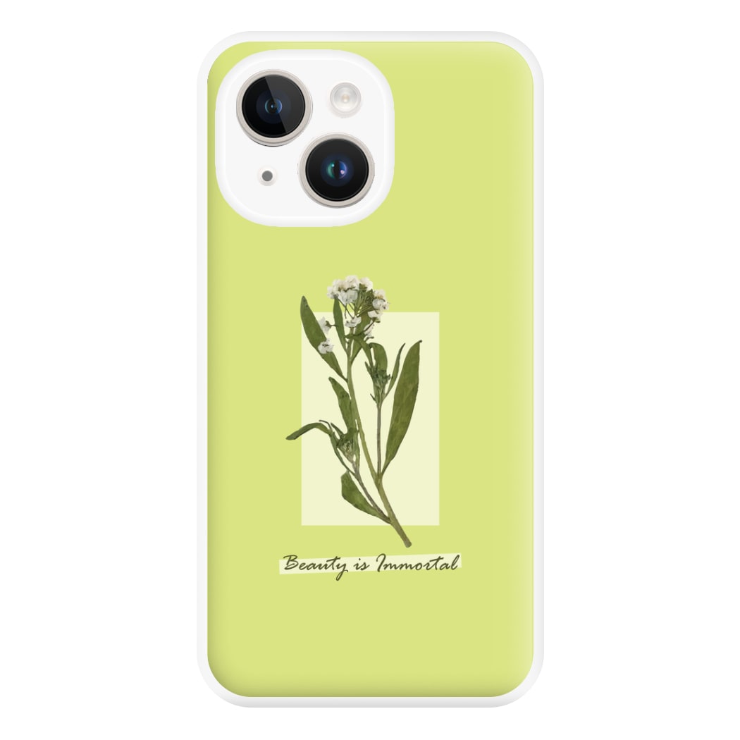 Beauty Is Immortal Press Flower Phone Case for iPhone 14 Plus