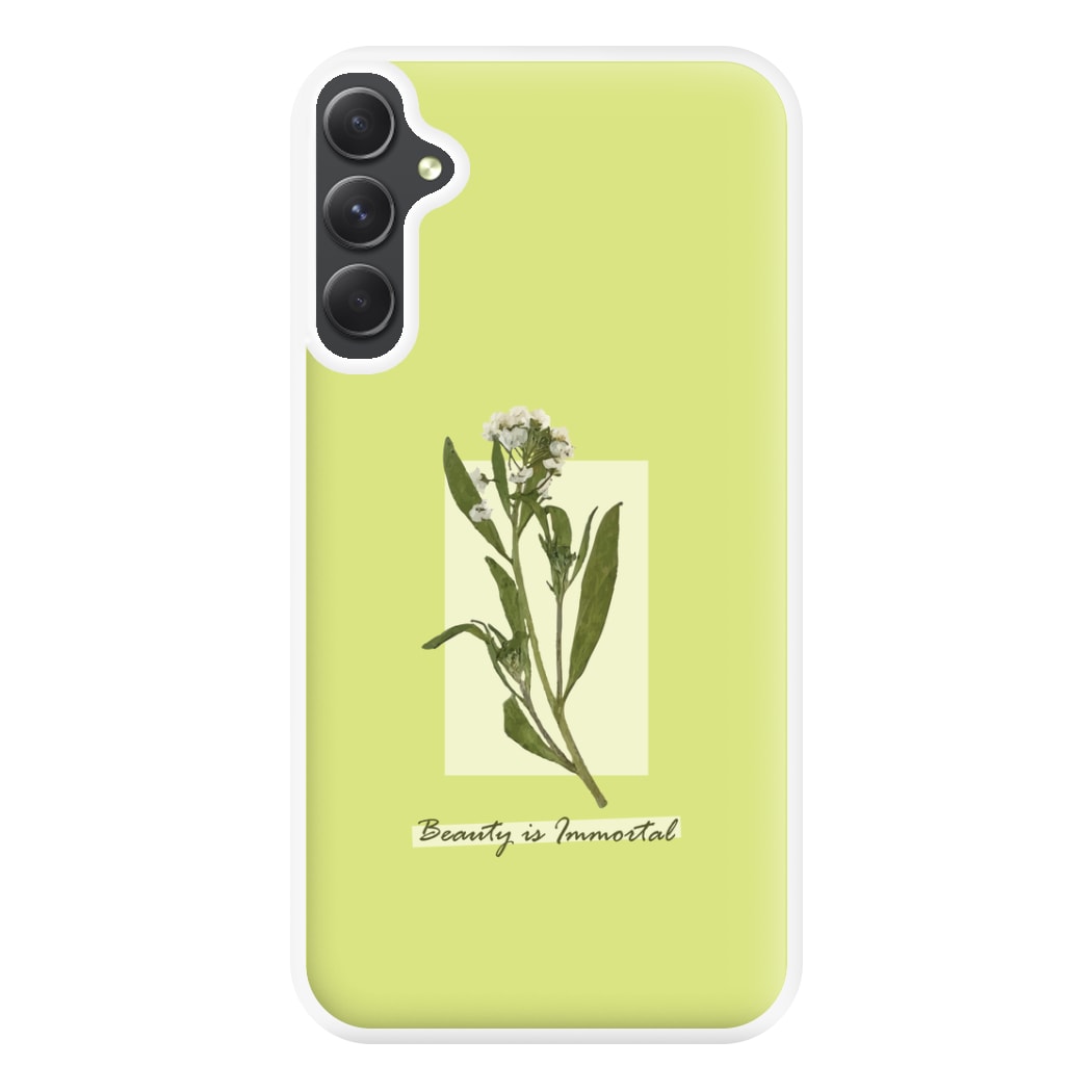 Beauty Is Immortal Press Flower Phone Case for Galaxy A34