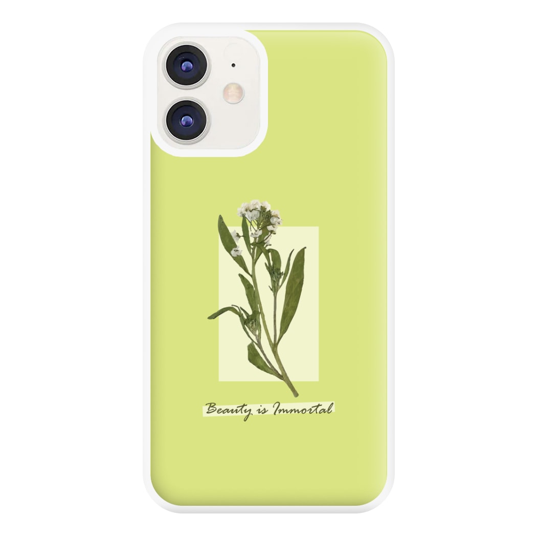 Beauty Is Immortal Press Flower Phone Case for iPhone 12 / 12 Pro
