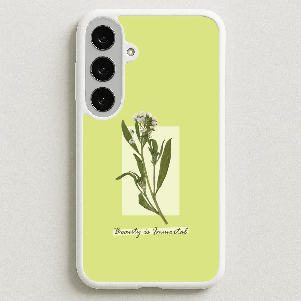 Beauty Is Immortal Press Flower Phone Case for Galaxy S25FE