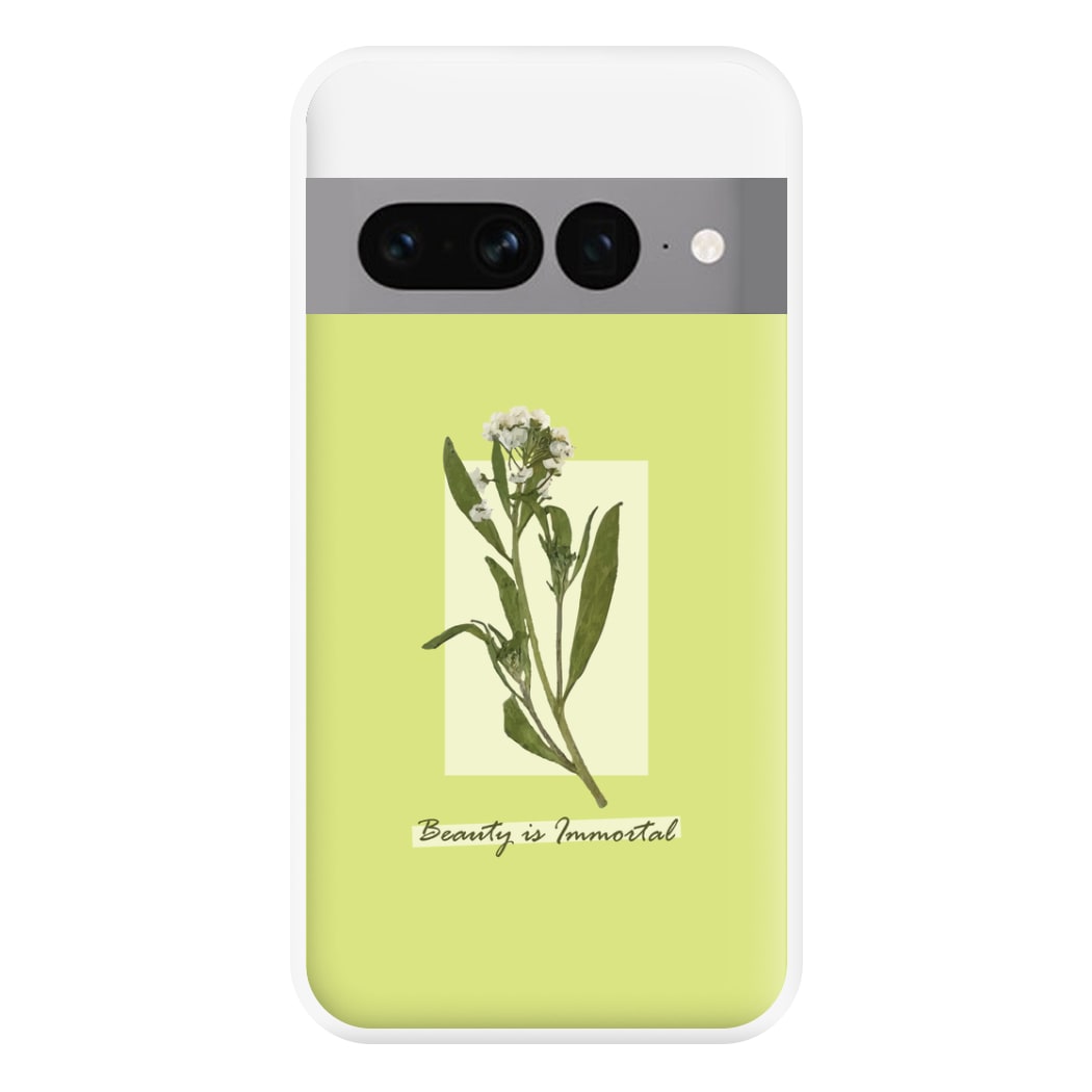 Beauty Is Immortal Press Flower Phone Case for Google Pixel 7 Pro