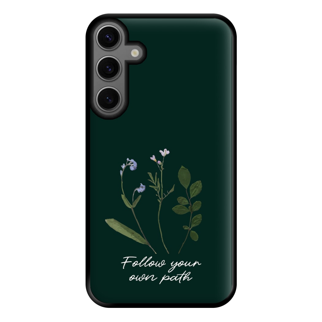 Follow Your Own Path Dark Green Phone Case for Galaxy S23FE
