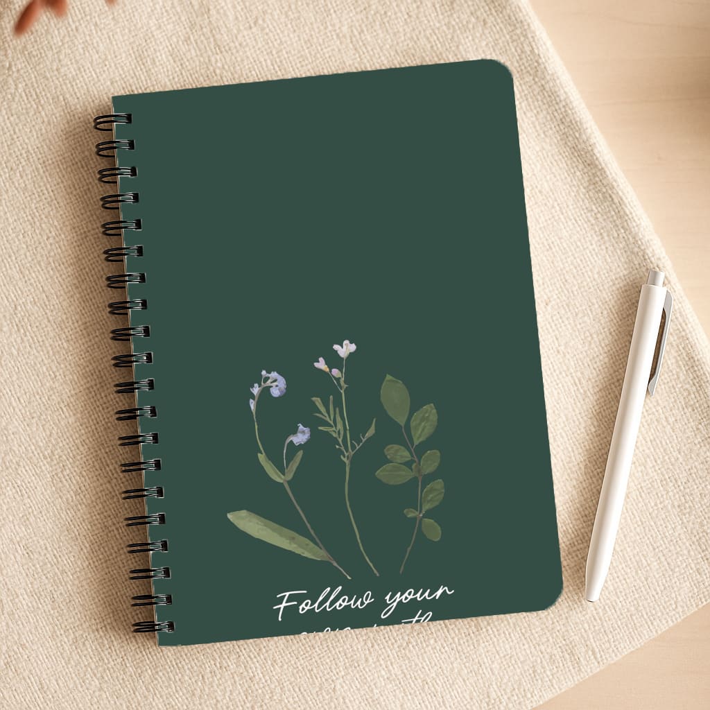 Follow Your Own Path Dark Green Notepad