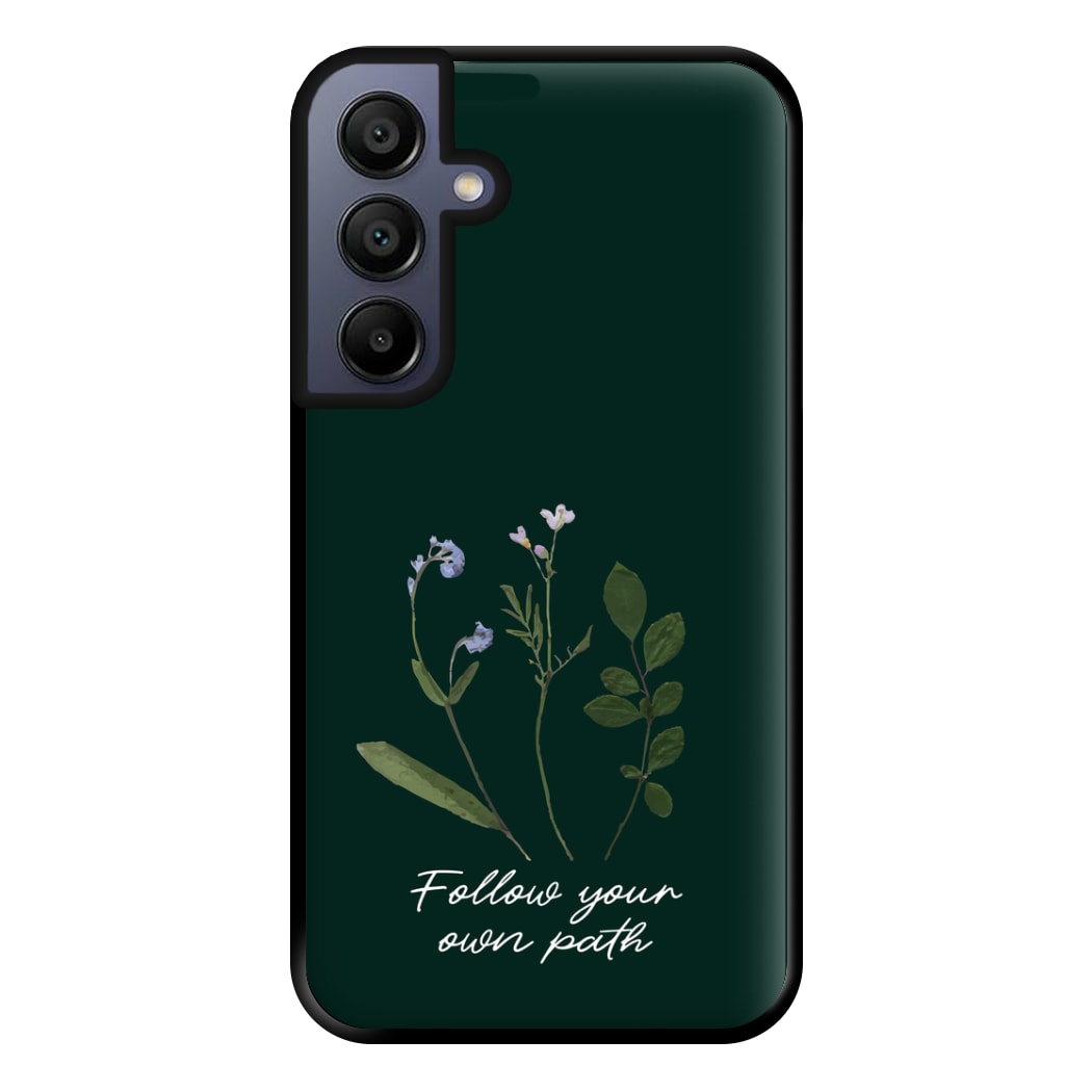 Follow Your Own Path Dark Green Phone Case for Galaxy A16