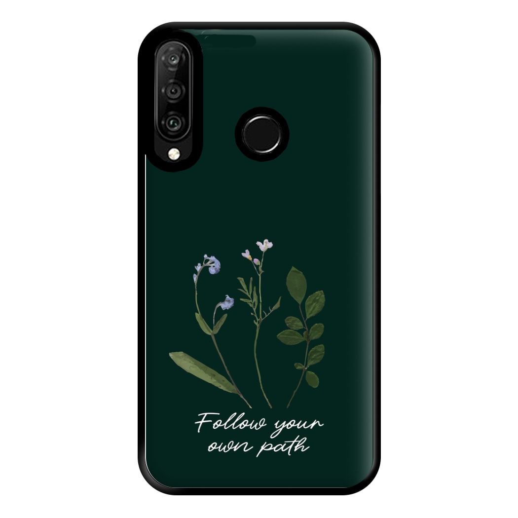 Follow Your Own Path Dark Green Phone Case for Huawei P30 Lite