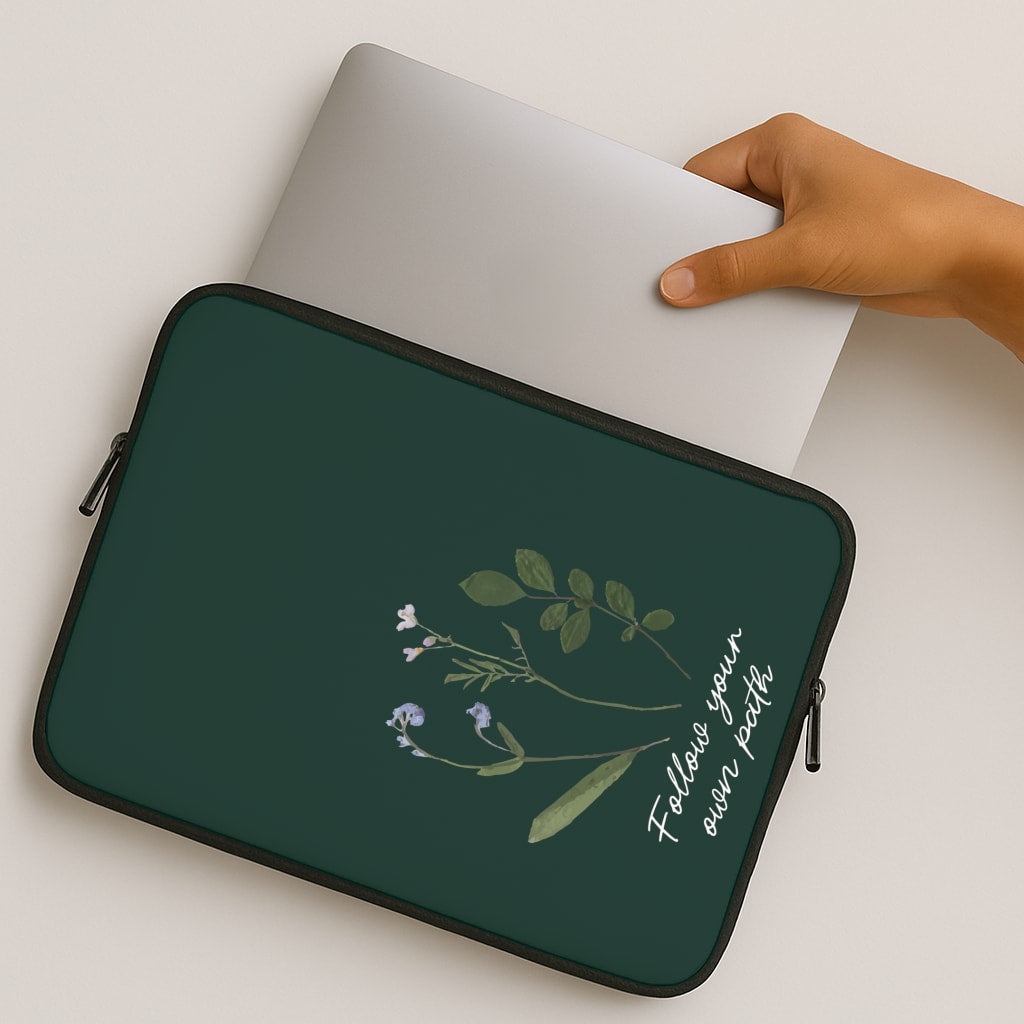 Follow Your Own Path Dark Green MacBook Case