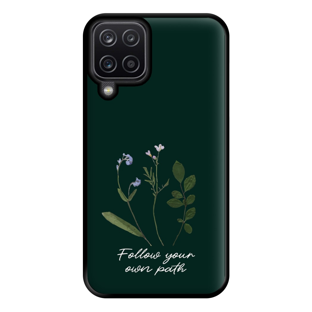 Follow Your Own Path Dark Green Phone Case for Galaxy A12