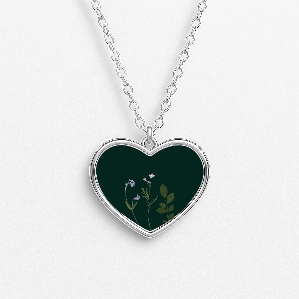 Follow Your Own Path Dark Green Heart Necklace