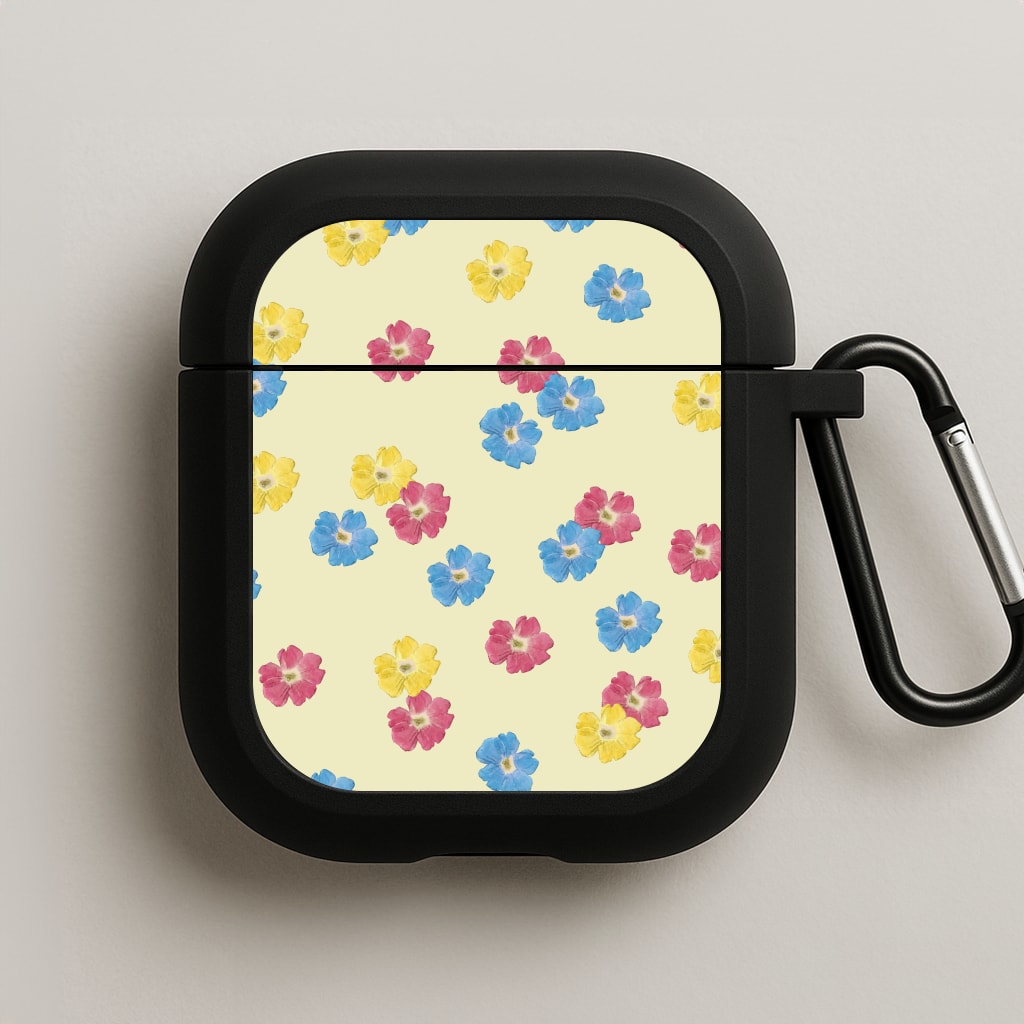 Pastel Pressed Flowers Pattern AirPods Case
