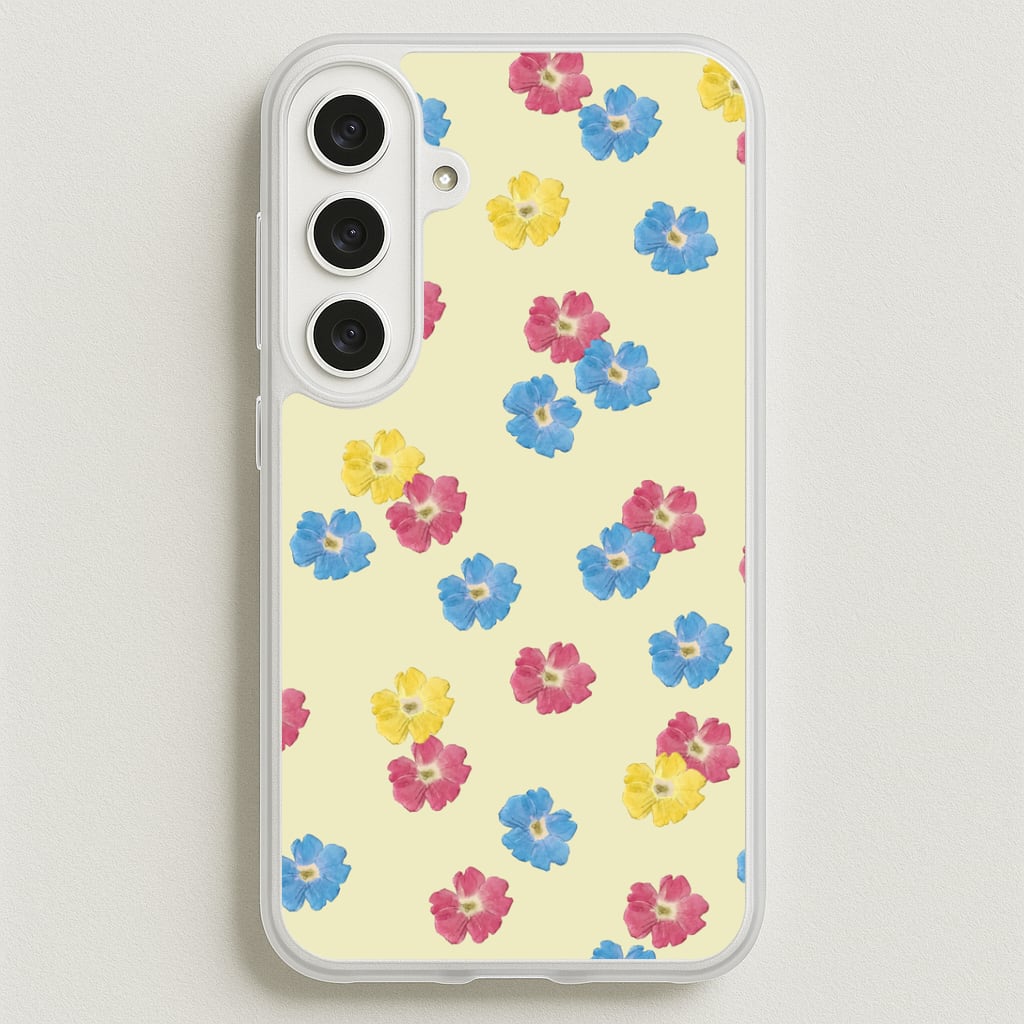 Pastel Pressed Flowers Pattern Phone Case for Galaxy S25FE
