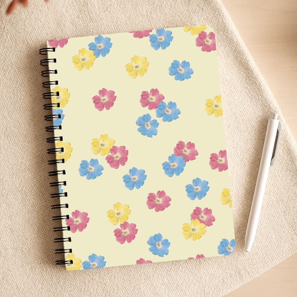 Pastel Pressed Flowers Pattern Notepad