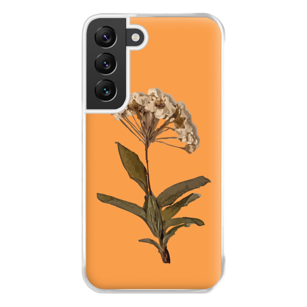 Bright Orange Pressed Flower Phone Case for Galaxy S22 Plus