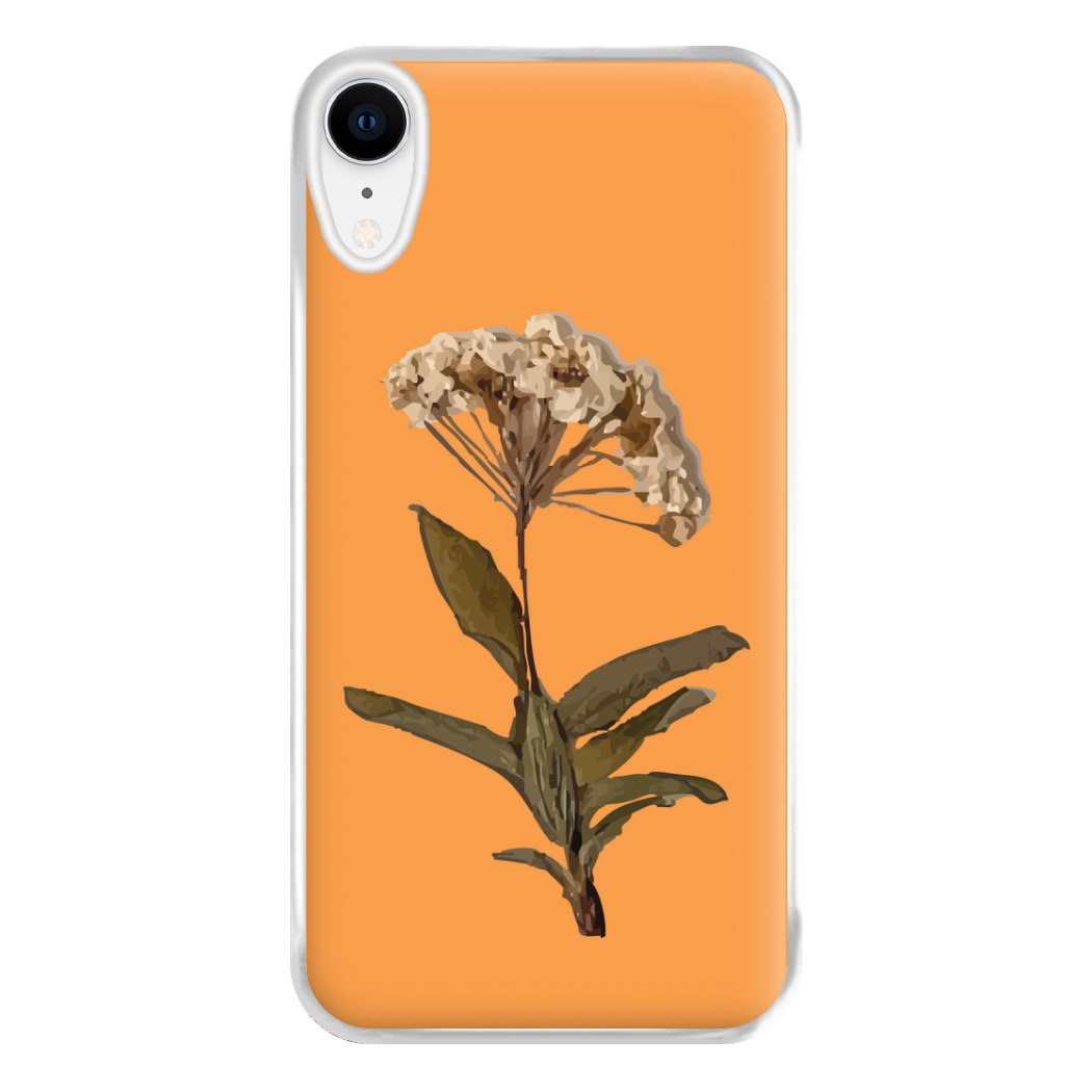 Bright Orange Pressed Flower Phone Case for iPhone XR