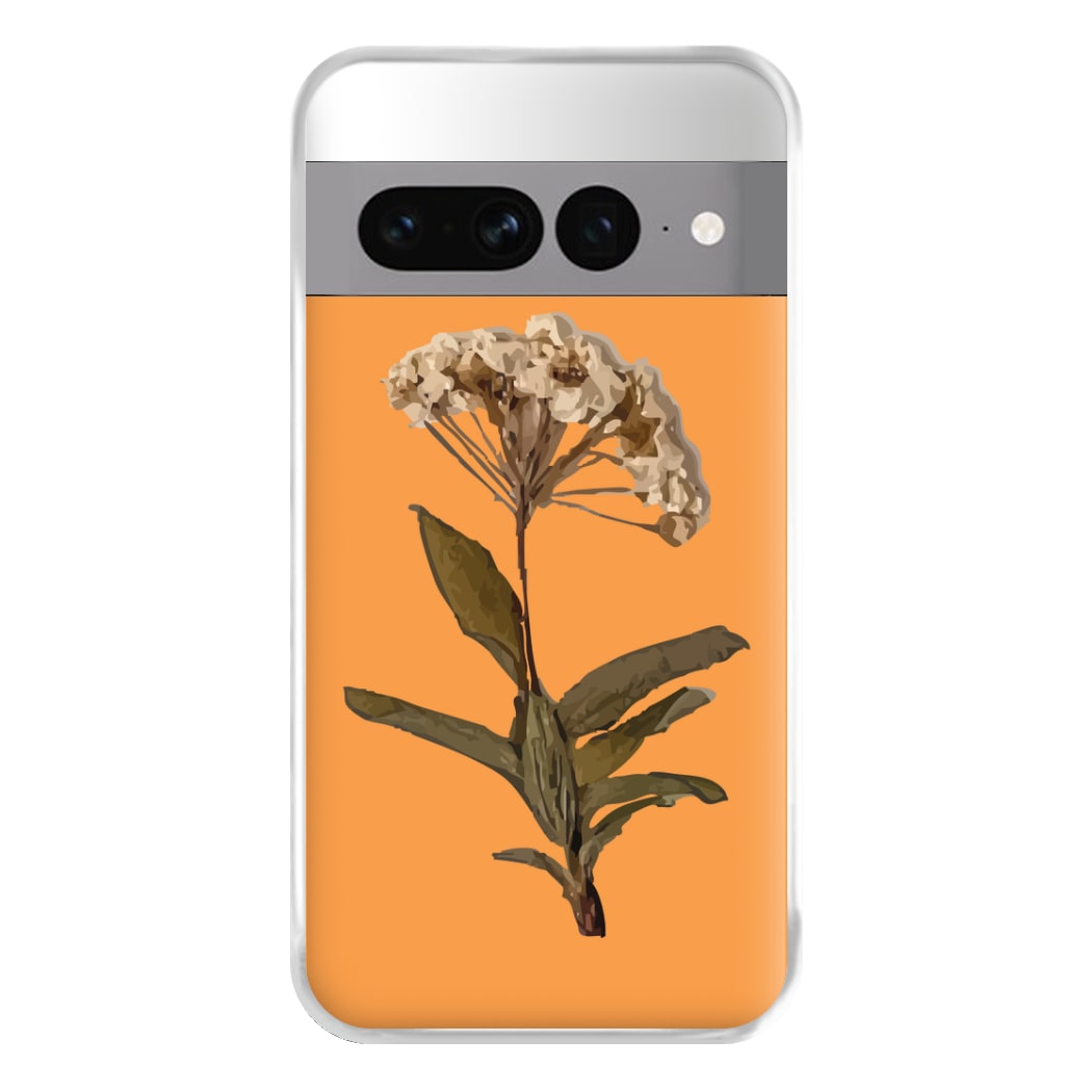 Bright Orange Pressed Flower Phone Case for Google Pixel 7 Pro