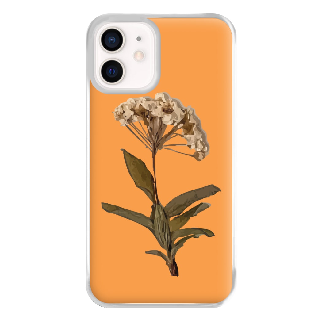 Bright Orange Pressed Flower Phone Case for iPhone 13 Mini