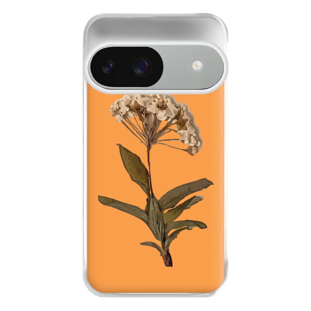 Bright Orange Pressed Flower Phone Case for Google Pixel 9 / 9 Pro