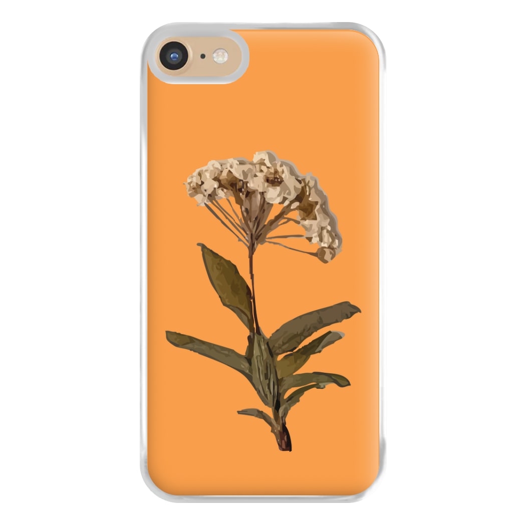 Bright Orange Pressed Flower Phone Case for iPhone 6 / 7 / 8 / SE