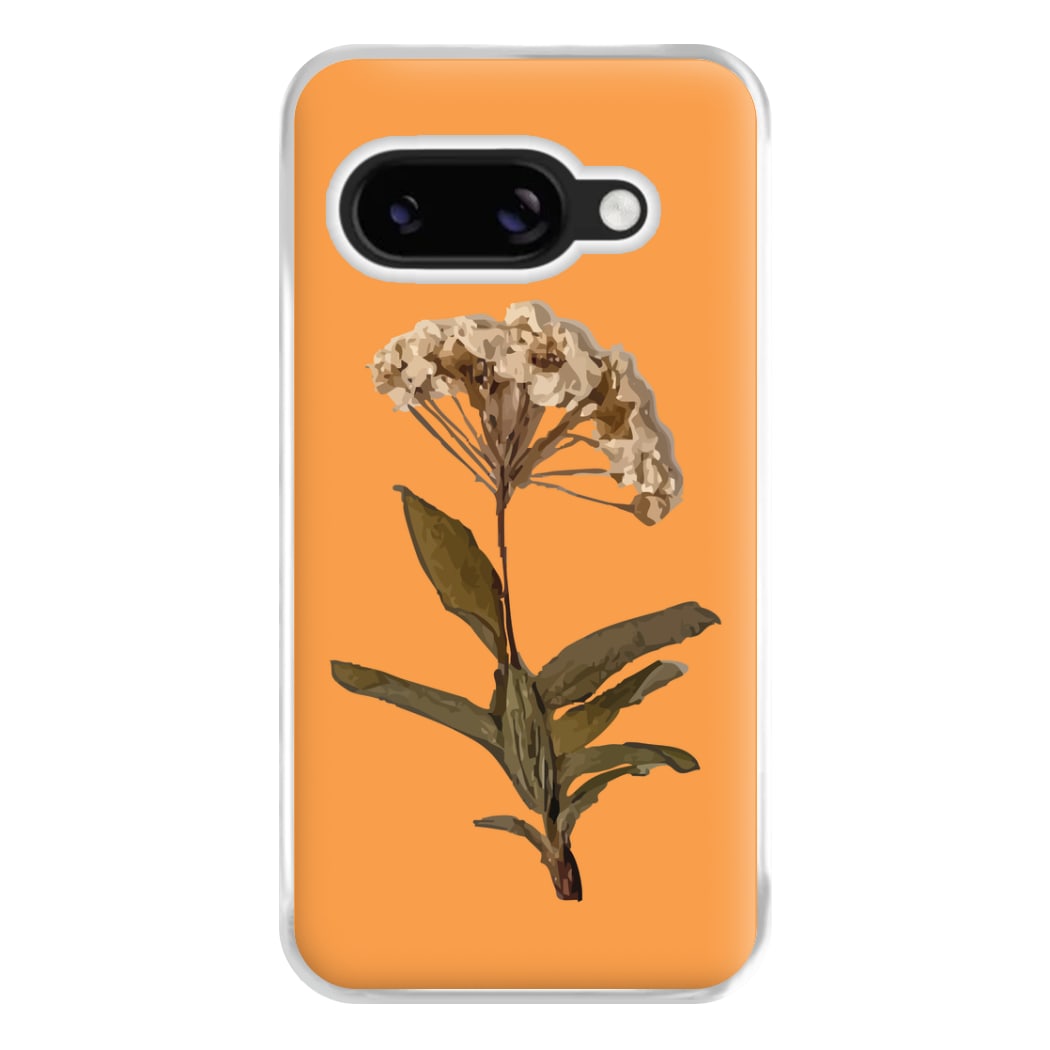 Bright Orange Pressed Flower Phone Case for Google Pixel 8a