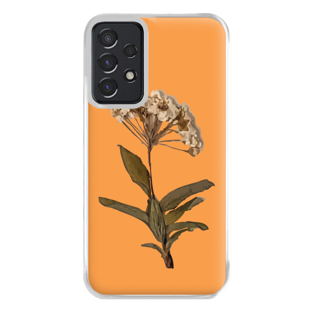 Bright Orange Pressed Flower Phone Case for Galaxy A52 / A52s