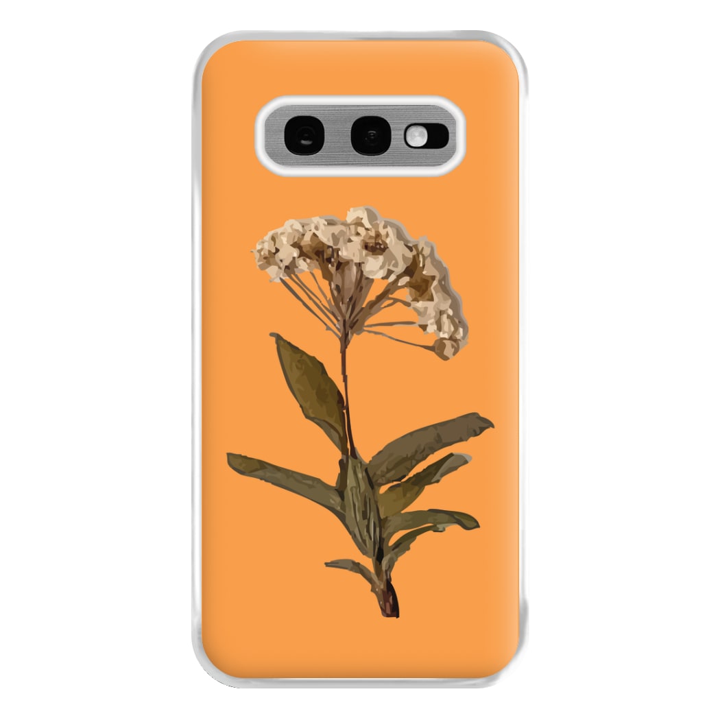 Bright Orange Pressed Flower Phone Case for Galaxy S10e