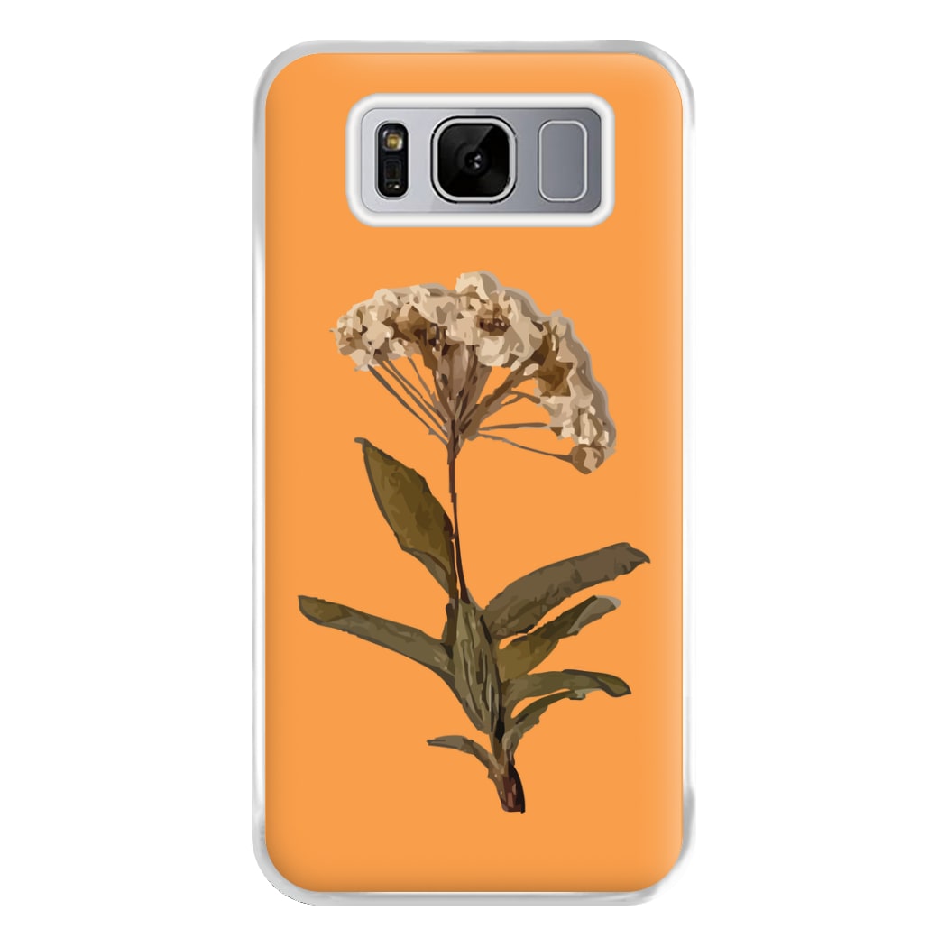 Bright Orange Pressed Flower Phone Case for Galaxy S8 Plus