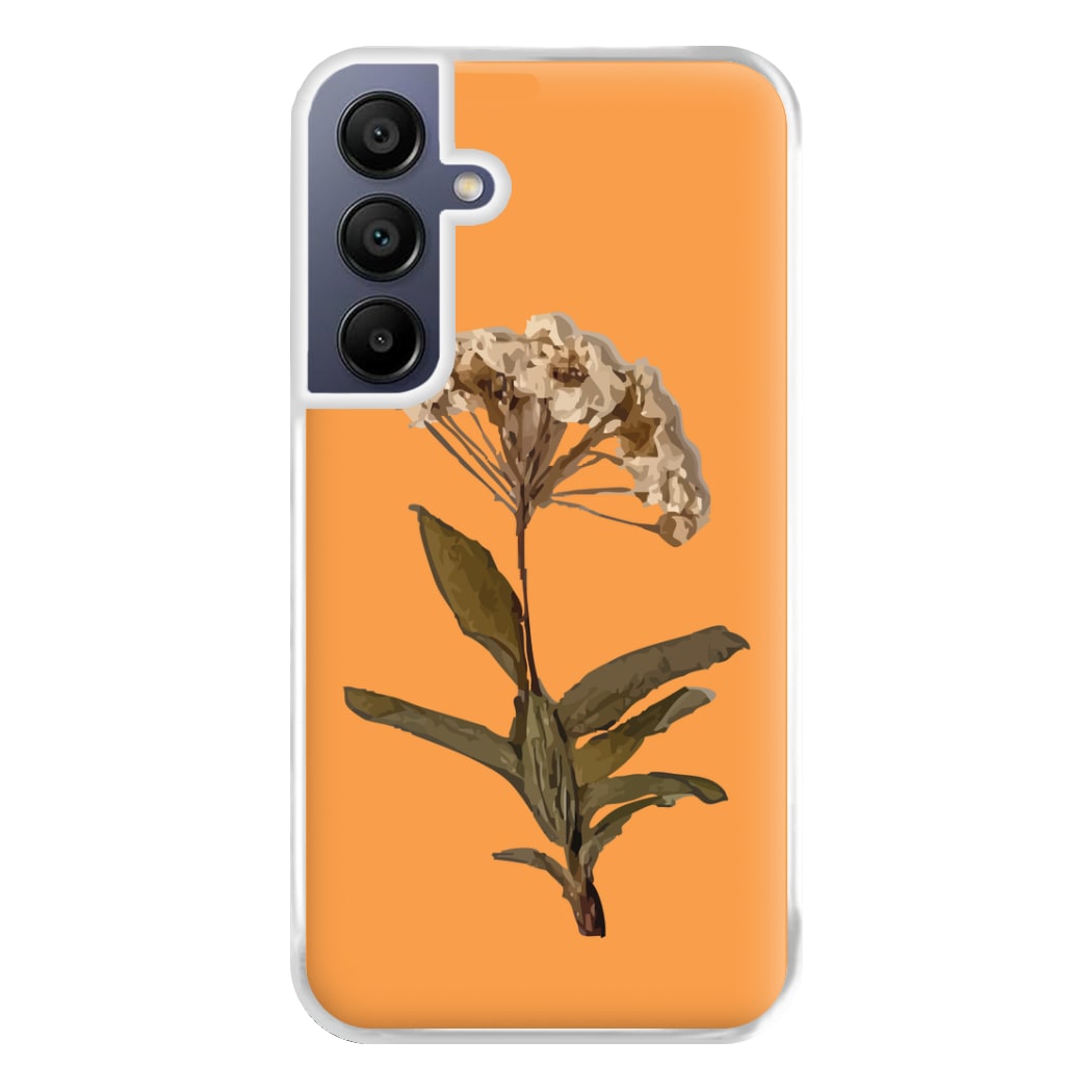 Bright Orange Pressed Flower Phone Case for Galaxy A16