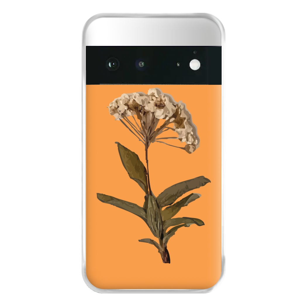 Bright Orange Pressed Flower Phone Case for Google Pixel 6a