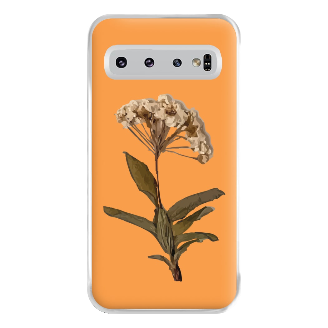 Bright Orange Pressed Flower Phone Case for Galaxy S10 Plus