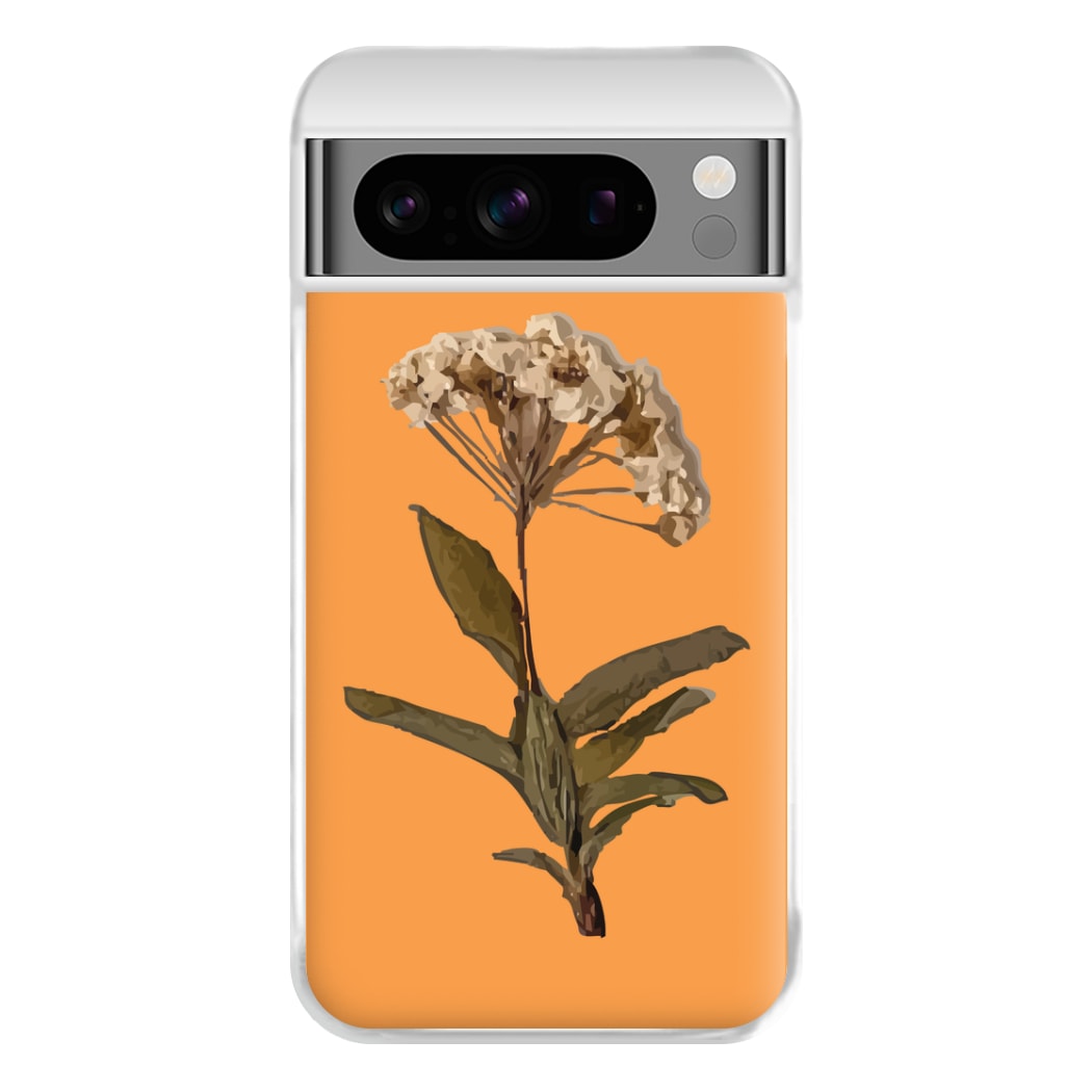 Bright Orange Pressed Flower Phone Case for Google Pixel 8 Pro