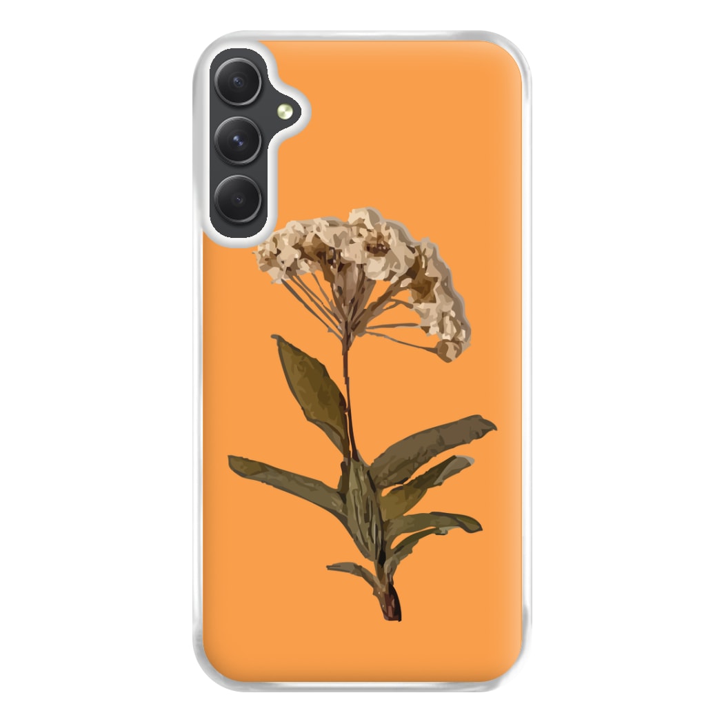 Bright Orange Pressed Flower Phone Case for Galaxy A14