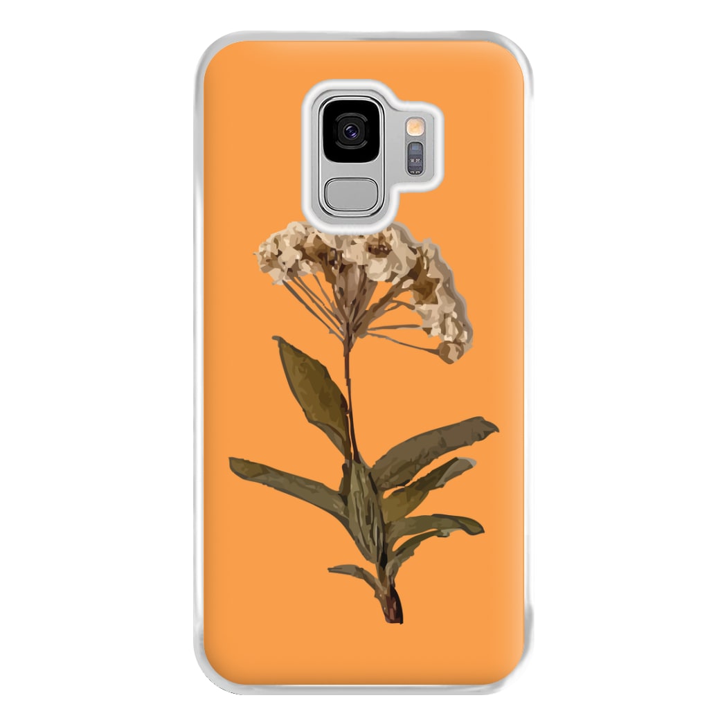 Bright Orange Pressed Flower Phone Case for Galaxy S9 Plus