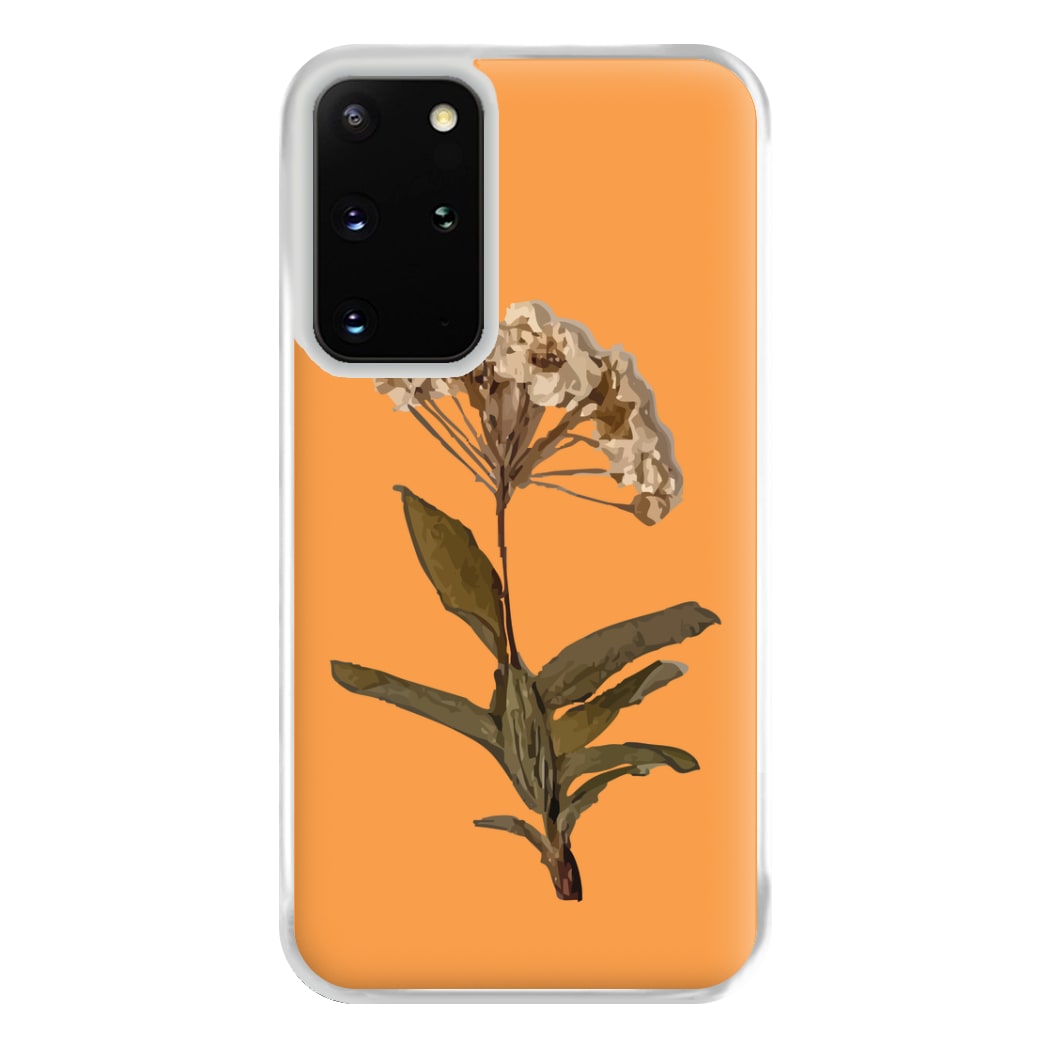 Bright Orange Pressed Flower Phone Case for Galaxy S20 Plus