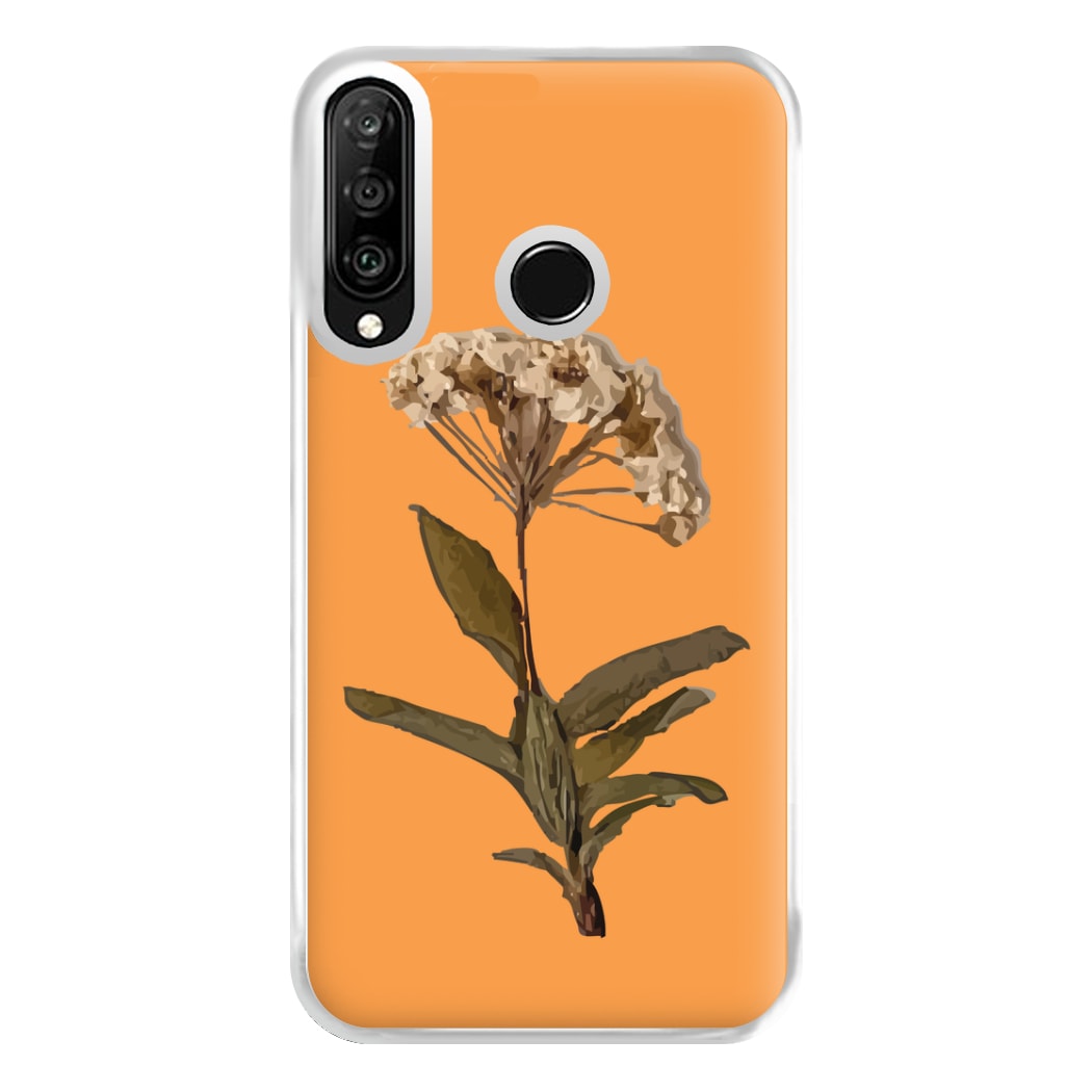 Bright Orange Pressed Flower Phone Case for Huawei P30 Lite