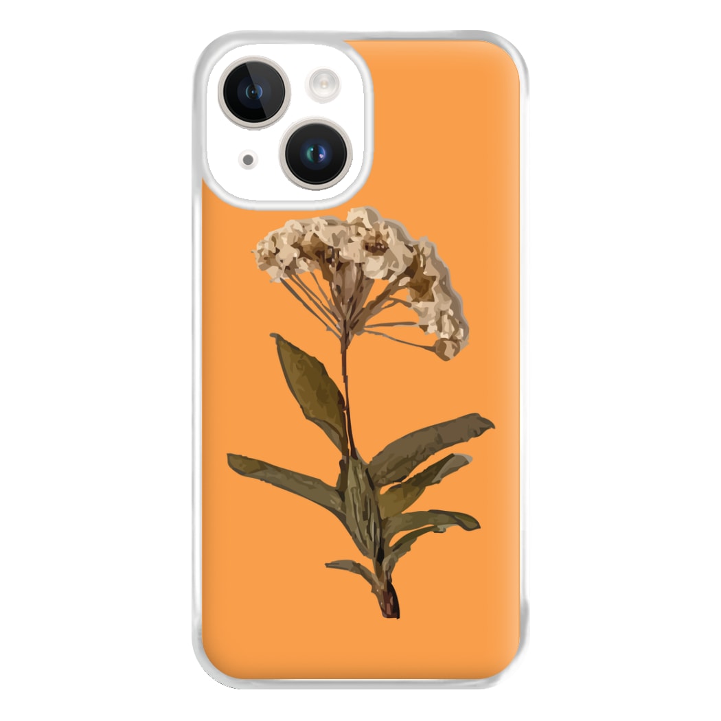 Bright Orange Pressed Flower Phone Case for iPhone 14