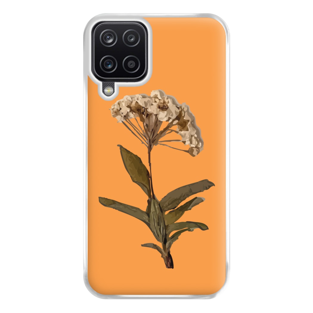 Bright Orange Pressed Flower Phone Case for Galaxy A12