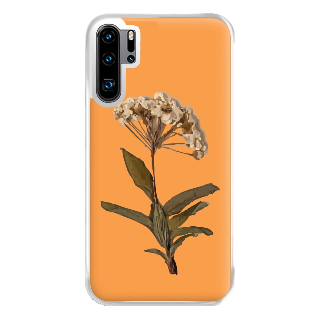 Bright Orange Pressed Flower Phone Case for Huawei P30 Pro