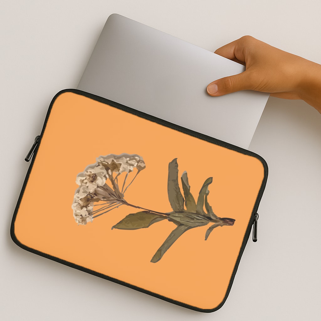 Bright Orange Pressed Flower MacBook Case