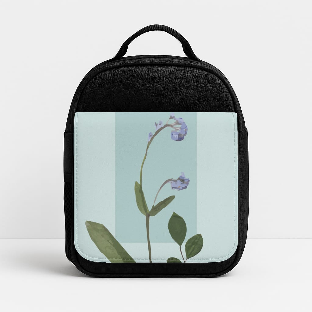 Abstract Blue Pressed Flower Insulated Lunchbox