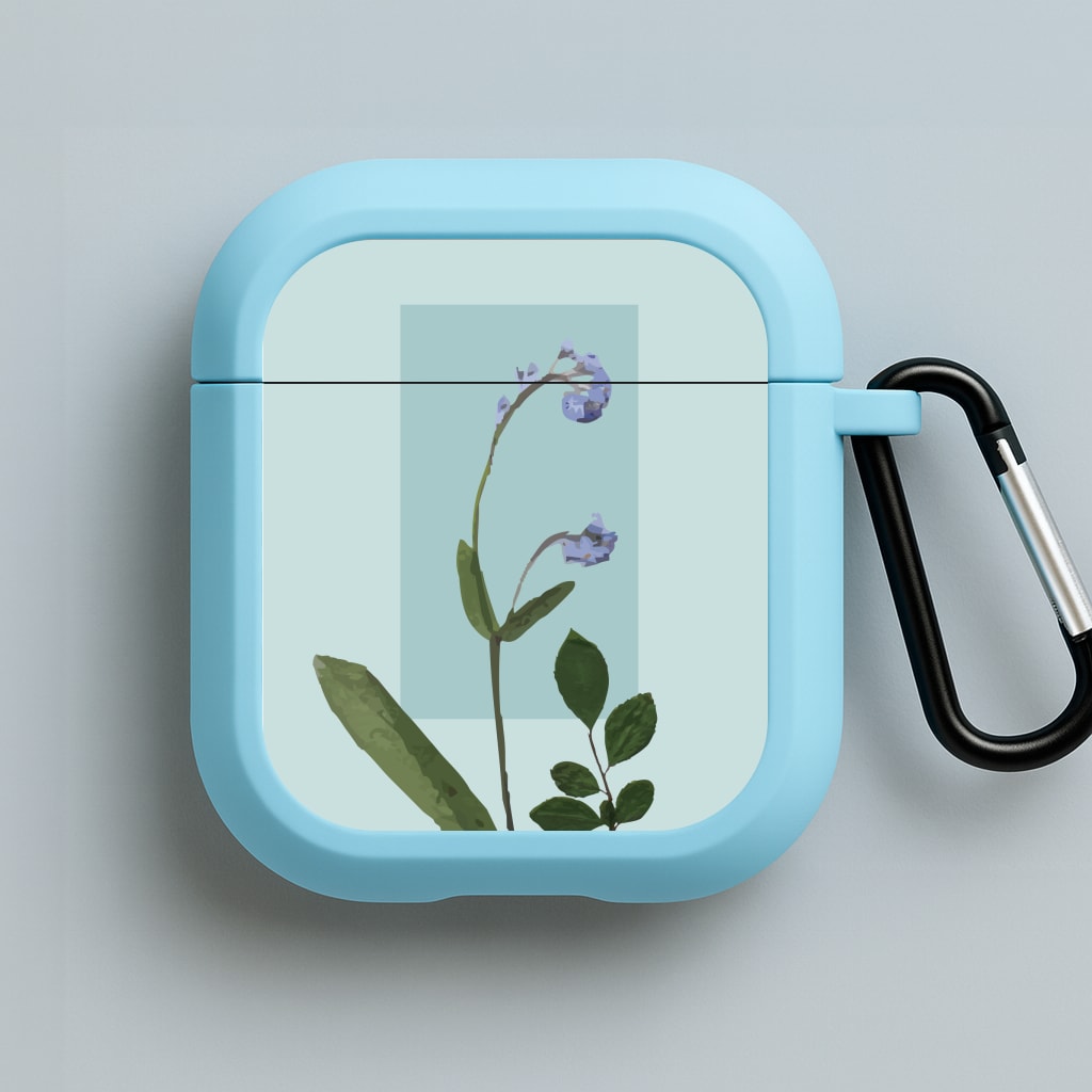 Abstract Blue Pressed Flower Blue AirPods Case
